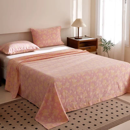 Couvre-lit jacquard en gaze de coton « Wild Rose »