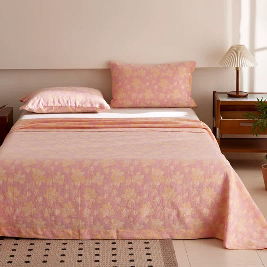 Couvre-lit jacquard en gaze de coton « Wild Rose »
