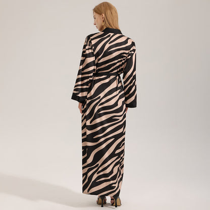 Peignoir kimono à manches longues avec imprimé zèbre
