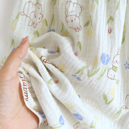 Ensemble de vêtements de détente à manches flottantes et imprimé lapin floral