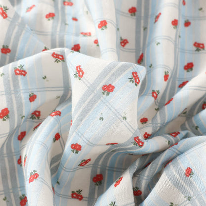 Pyjama en coton rouge à motif floral et manches flottantes