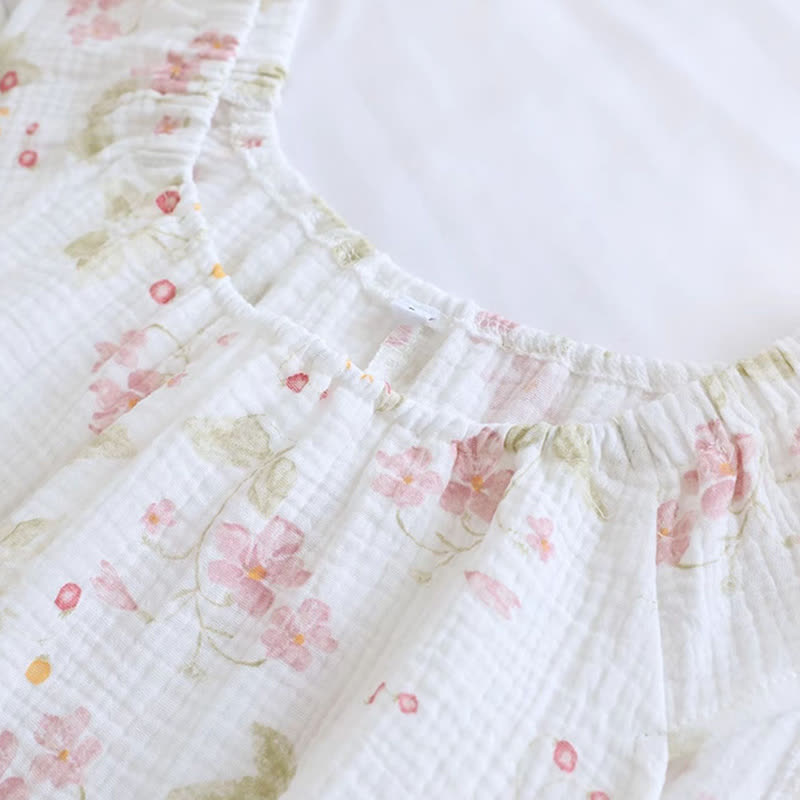 Ensemble de vêtements de détente à manches flottantes et imprimé fleurs de cerisier