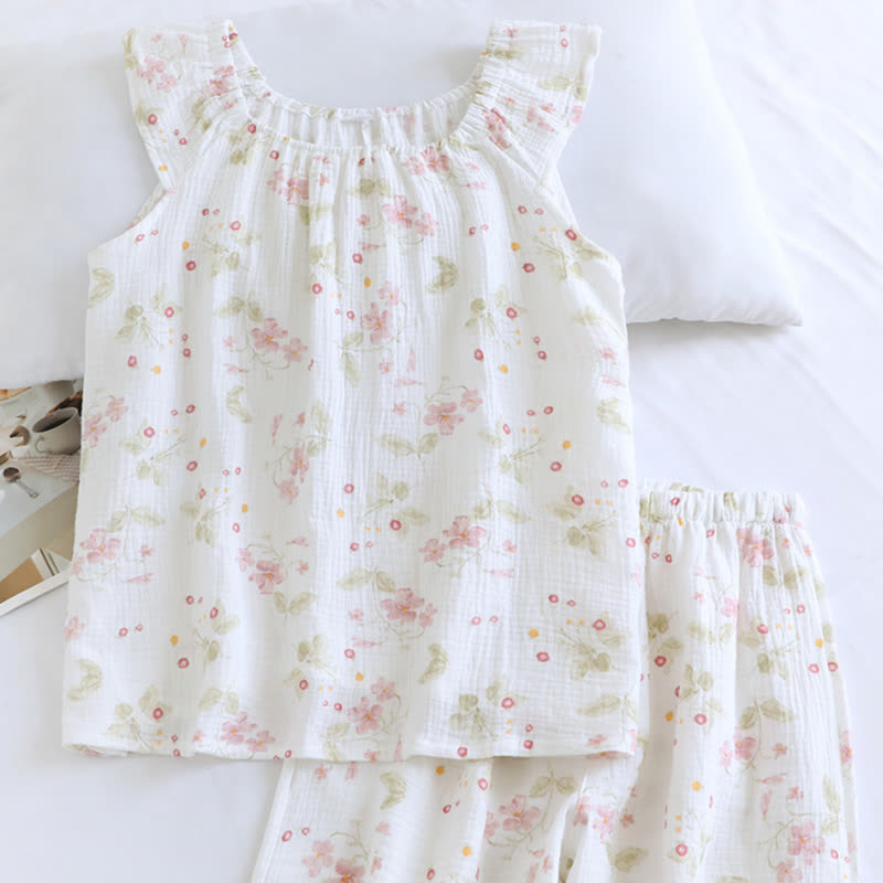 Ensemble de vêtements de détente à manches flottantes et imprimé fleurs de cerisier