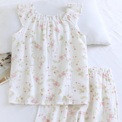 Ensemble de vêtements de détente à manches flottantes et imprimé fleurs de cerisier