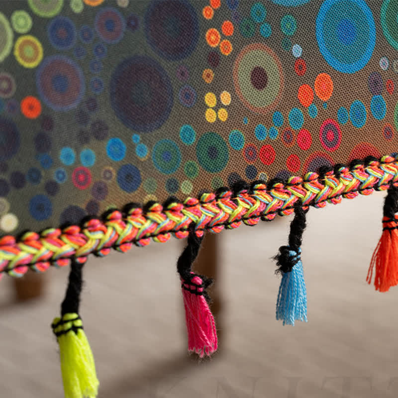 Nappe rectangulaire imperméable à motif mandala lumineux