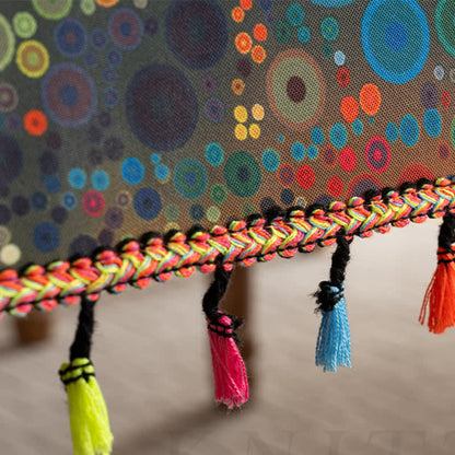 Nappe rectangulaire imperméable à motif mandala lumineux
