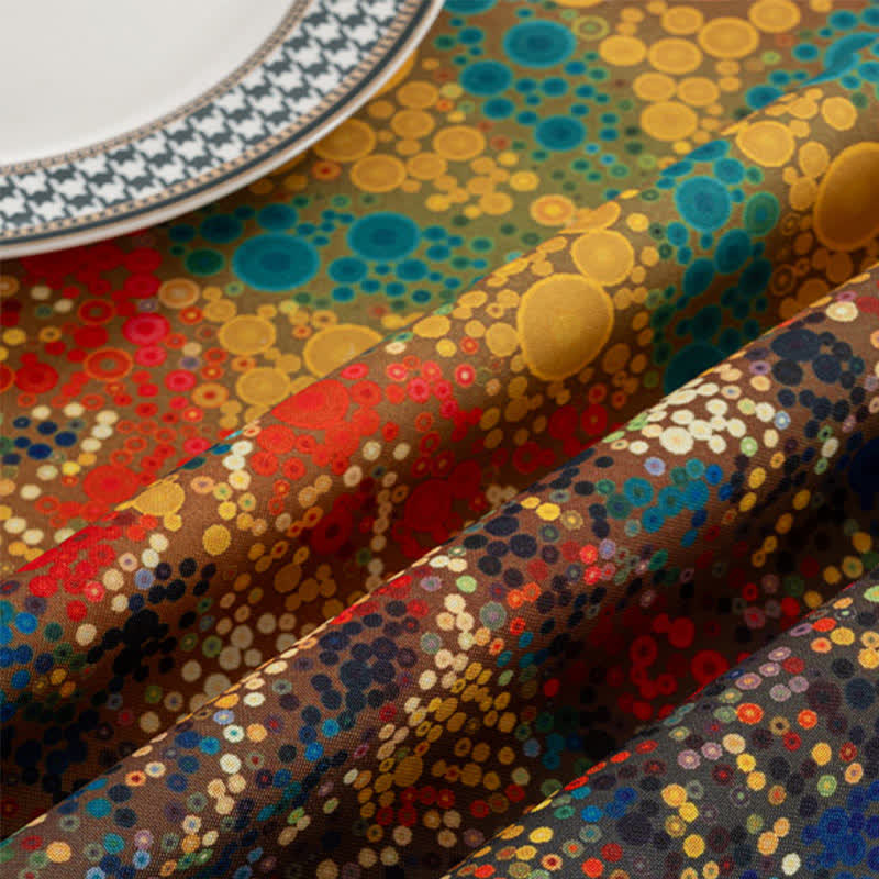 Nappe rectangulaire imperméable à motif mandala lumineux