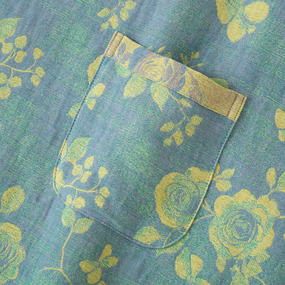 Ensemble de nuit en gaze de coton à motif jacquard et motif rose