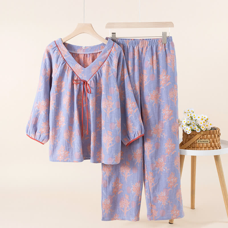 Oriental Lily – Ensemble de nuit en gaze de coton
