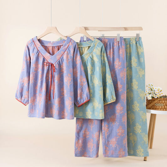 Oriental Lily – Ensemble de nuit en gaze de coton