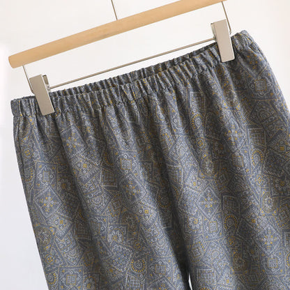 Ensemble pyjama kimono japonais unisexe à motifs géométriques