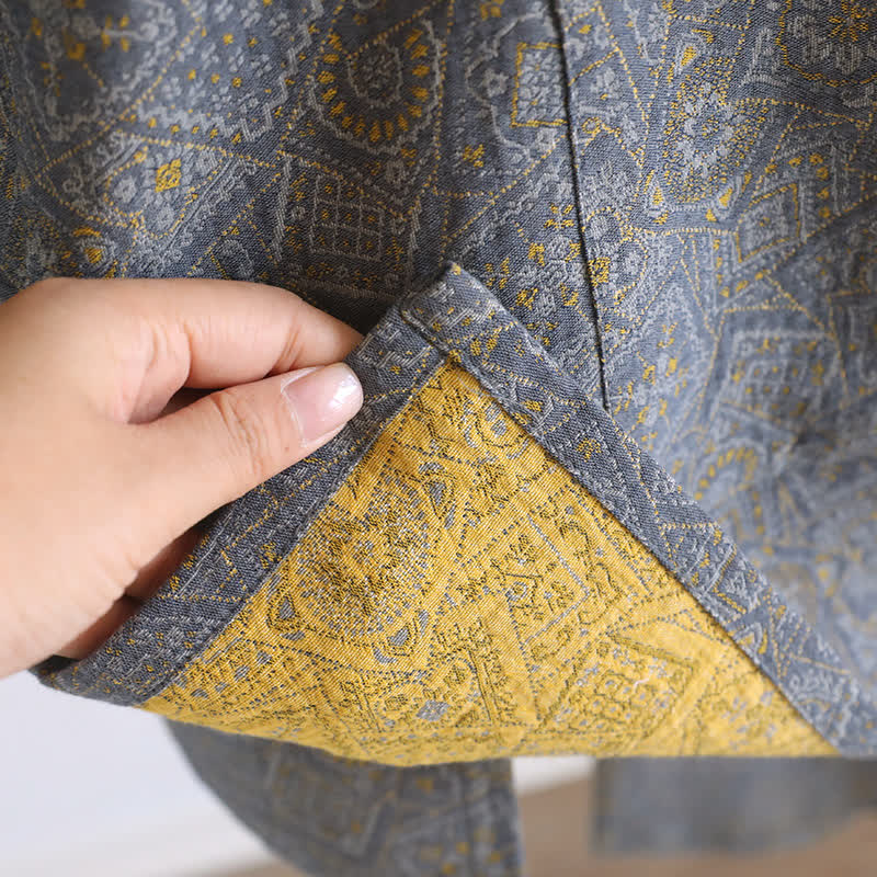 Ensemble pyjama kimono japonais unisexe à motifs géométriques