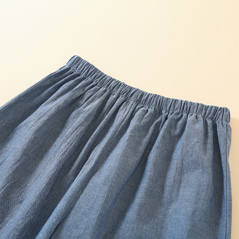 Pyjama kimono uni à col géométrique