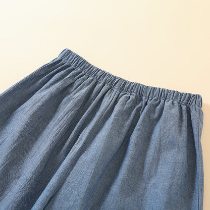 Pyjama kimono uni à col géométrique