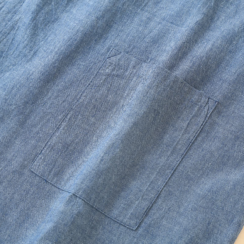 Pyjama kimono uni à col géométrique