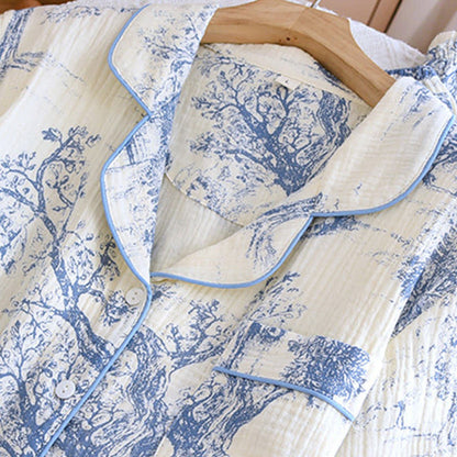 Ensemble de nuit en gaze de coton avec imprimé toile