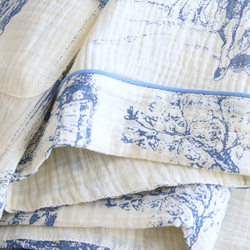 Ensemble de nuit en gaze de coton avec imprimé toile