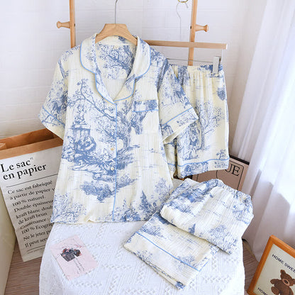 Ensemble de nuit en gaze de coton avec imprimé toile