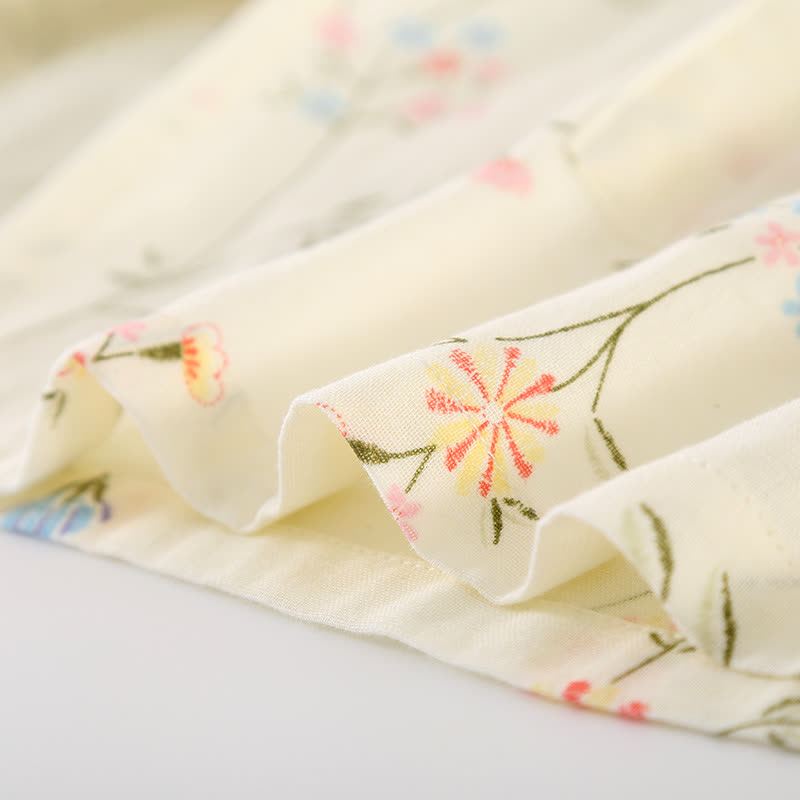 Kimono en gaze de coton fleuri