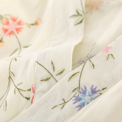 Kimono en gaze de coton fleuri