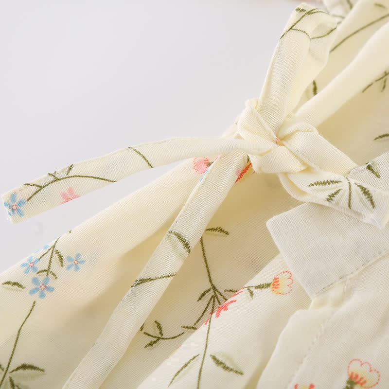 Kimono en gaze de coton fleuri