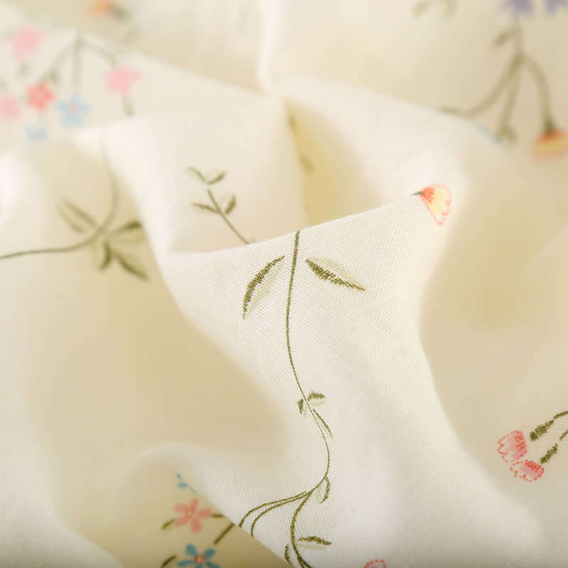 Kimono en gaze de coton fleuri