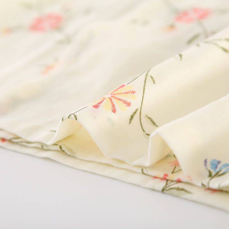 Kimono en gaze de coton fleuri
