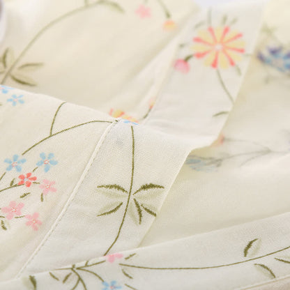 Kimono en gaze de coton fleuri