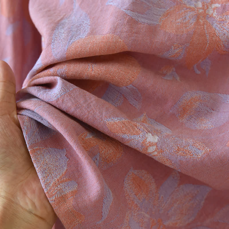 Ensemble de nuit oriental en coton jacquard à imprimé hostas