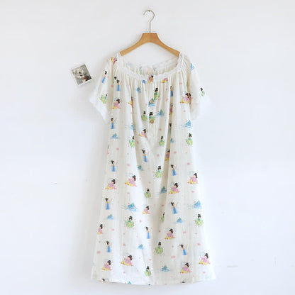 Chemise de nuit orientale avec princesse de dessin animé en coton et dentelle