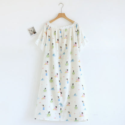 Chemise de nuit orientale avec princesse de dessin animé en coton et dentelle