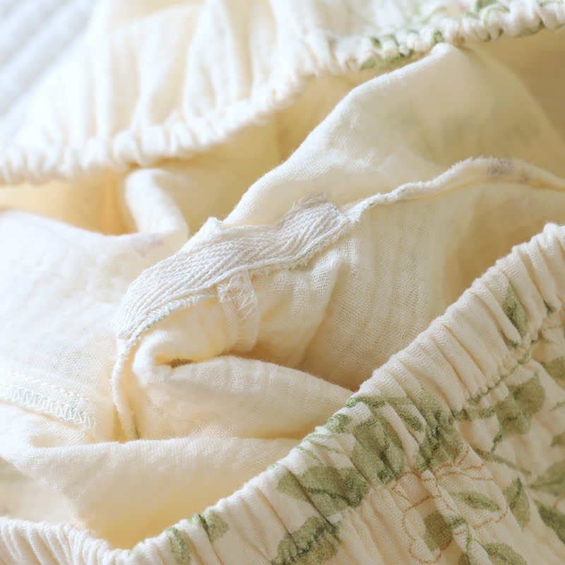 Ensemble pyjama en coton à motif papillon et feuille