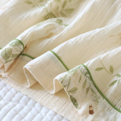 Ensemble pyjama en coton à motif papillon et feuille