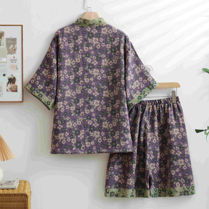 Kimono unisexe en coton avec motif de fleurs de cerisier