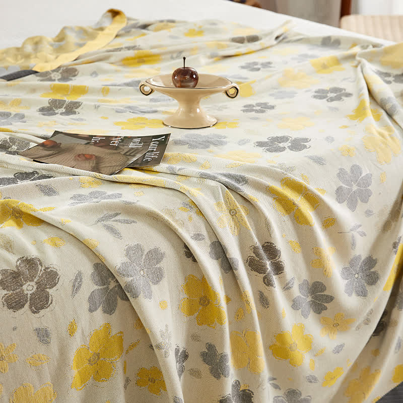 Couvre-lit rafraîchissant à imprimé fleur de pêcher