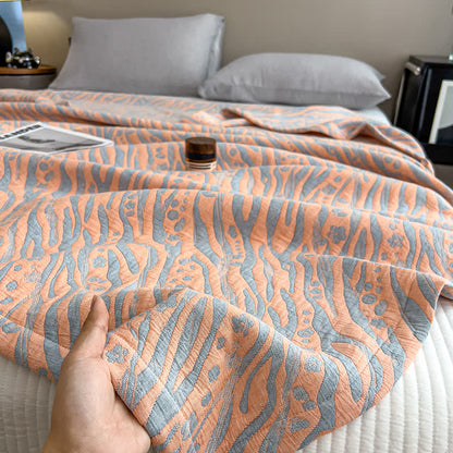 Couette en mousseline de coton à motif floral zébré