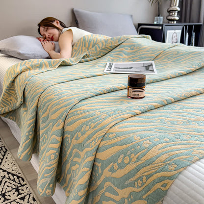 Couette en mousseline de coton à motif floral zébré