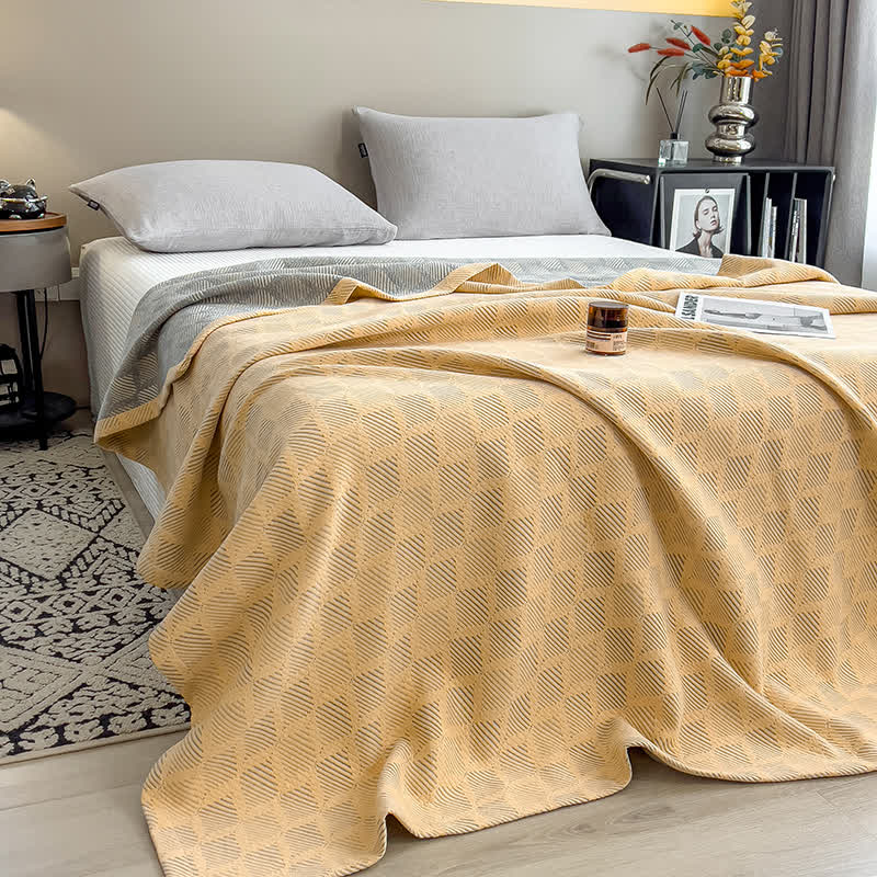 Couette en mousseline de coton à motif à rayures carrées