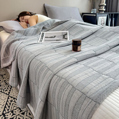 Couette en mousseline de coton avec motif à rayures minimalistes