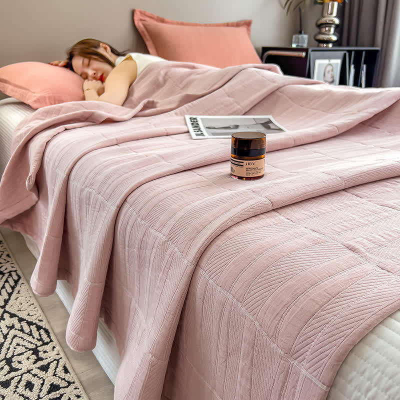 Couette en mousseline de coton avec motif à rayures minimalistes