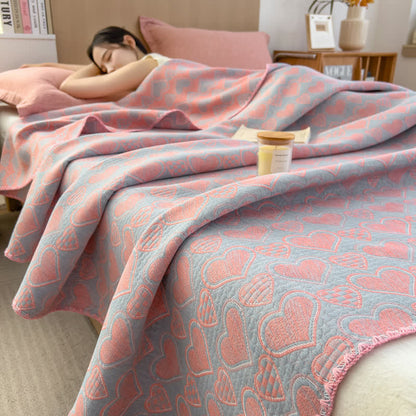 Couette en mousseline de pur coton avec imprimé amour