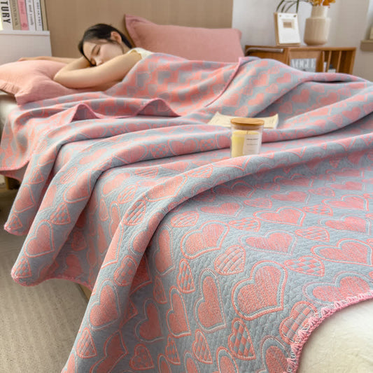 Couette en mousseline de pur coton avec imprimé amour