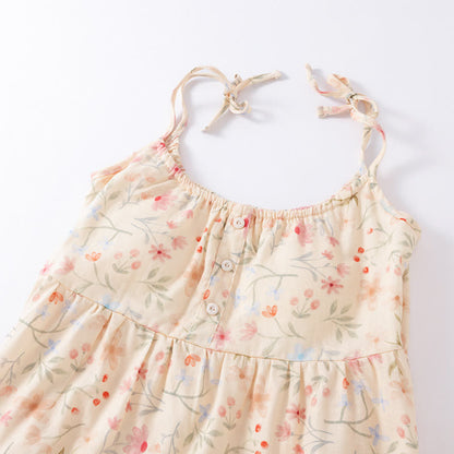 Ensemble pyjama en coton fleuri avec short caraco