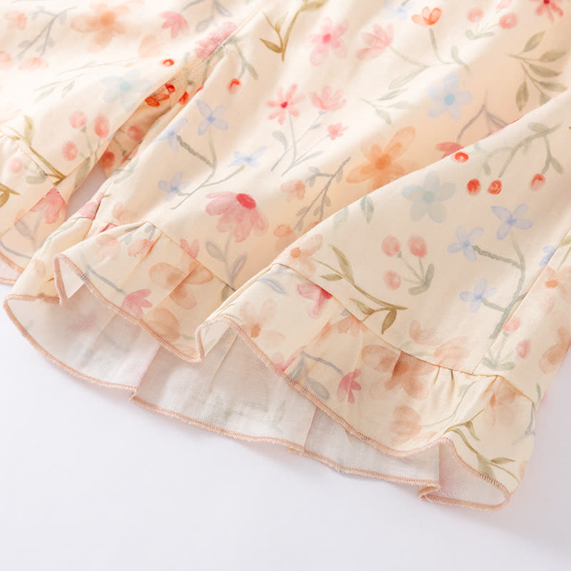 Ensemble pyjama en coton fleuri avec short caraco
