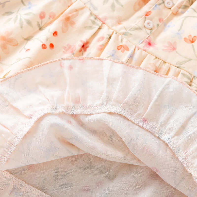 Ensemble pyjama en coton fleuri avec short caraco