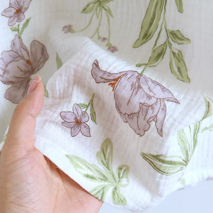 Chemise de nuit camisole en coton matelassé imprimé violet