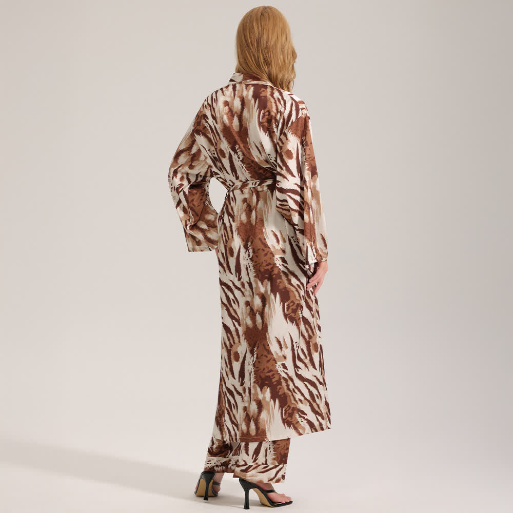 Peignoir kimono moderne à imprimé léopard