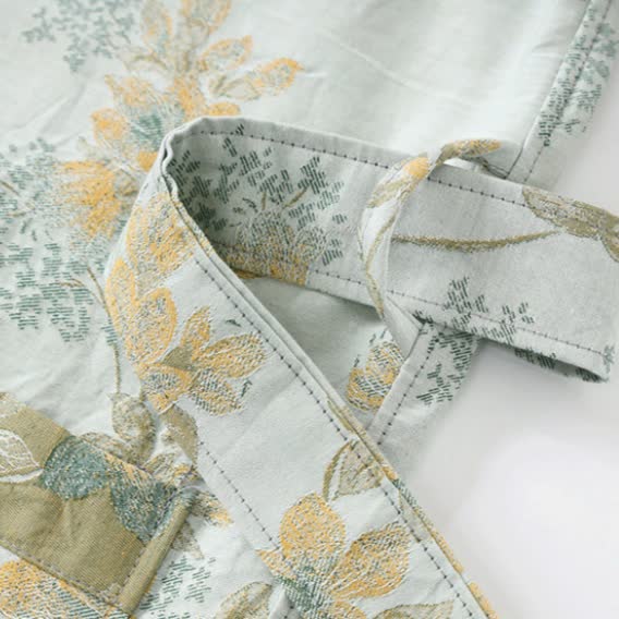 Peignoir unisexe en gaze de coton fleur de pêcher
