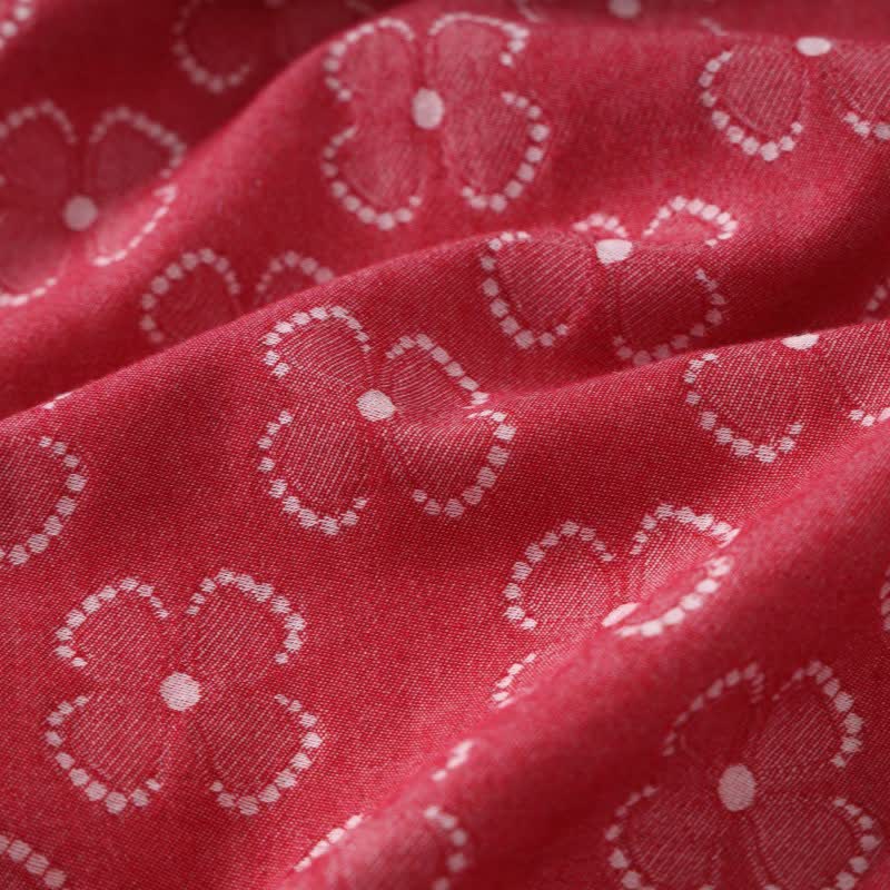 Peignoir kimono en gaze de coton avec trèfle à quatre feuilles