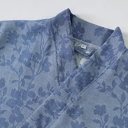 Peignoir kimono discret à motif floral et poche - image 6